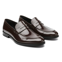 Herrloafers i konstläder med penny-detaljer