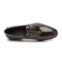 Herrloafers i konstläder med penny-detaljer