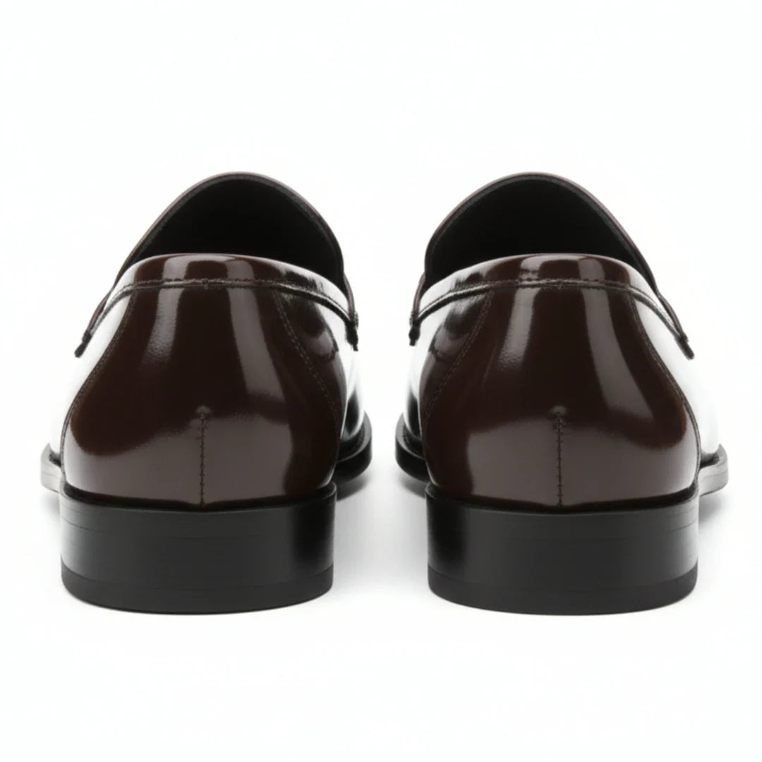 Herrloafers i konstläder med penny-detaljer
