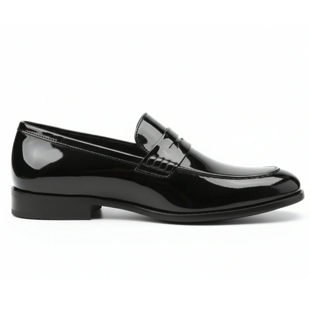 Herrloafers i konstläder med penny-motiv
