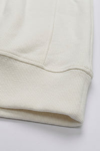 Herrtröja med kvarts dragkedja i off-white, bomullsblandning och trattringning