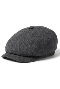 Mens 8 Panel Newsboy Cap - Cavani Martez - Mörkgrå