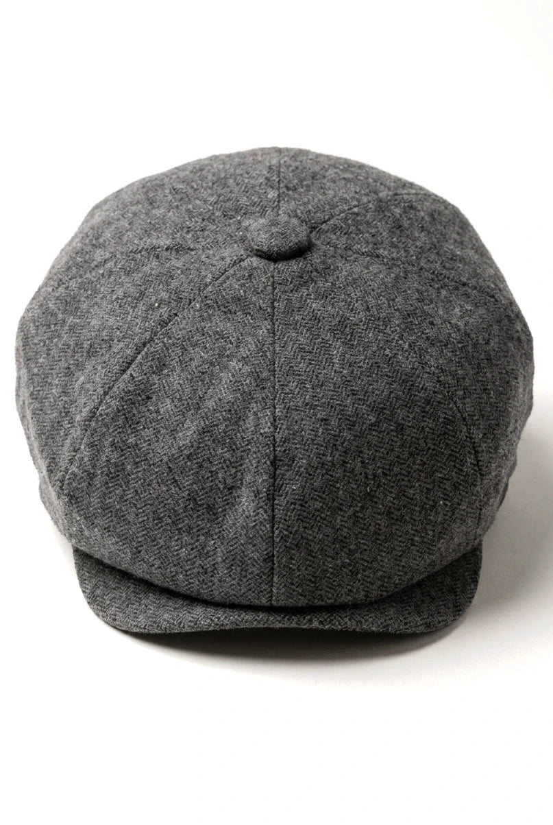 Mens 8 Panel Newsboy Cap - Cavani Martez - Mörkgrå
