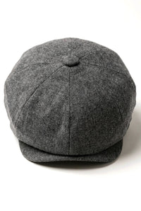 Mens 8 Panel Newsboy Cap - Cavani Martez - Mörkgrå