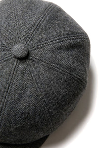 Mens 8 Panel Newsboy Cap - Cavani Martez - Mörkgrå