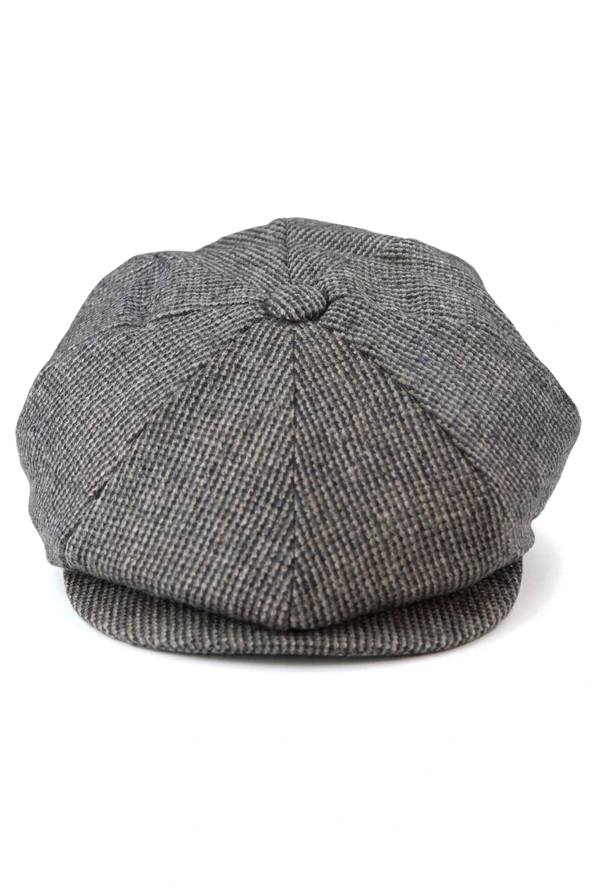 Herr 8-panels Razor Baker Boy-hatt i ull, tweed, Shelby Newsboy-keps, grå