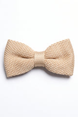 Beige stickad fluga för män