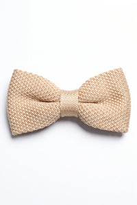 Beige stickad fluga för män