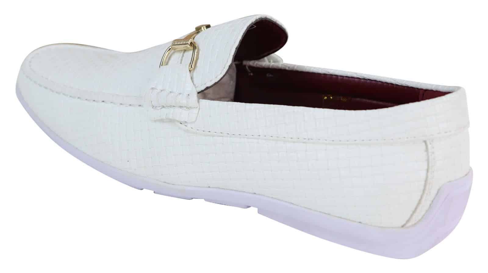 Svarta vävda loafers i PU-läder för män