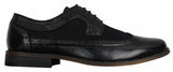 Herr Brogues Läderskor Italiensk Designer Smart Casual Brun Svart Marinblå Retro