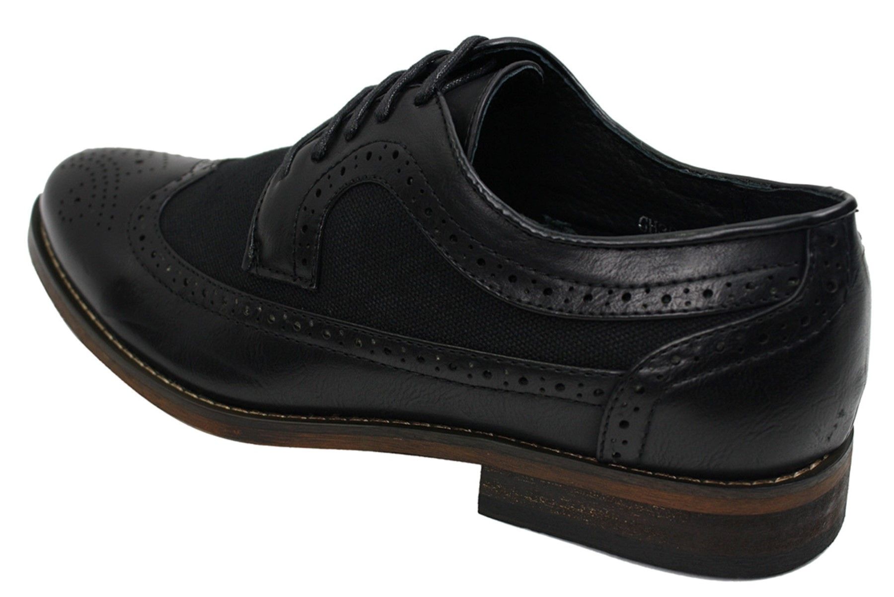 Herr Brogues Läderskor Italiensk Designer Smart Casual Brun Svart Marinblå Retro