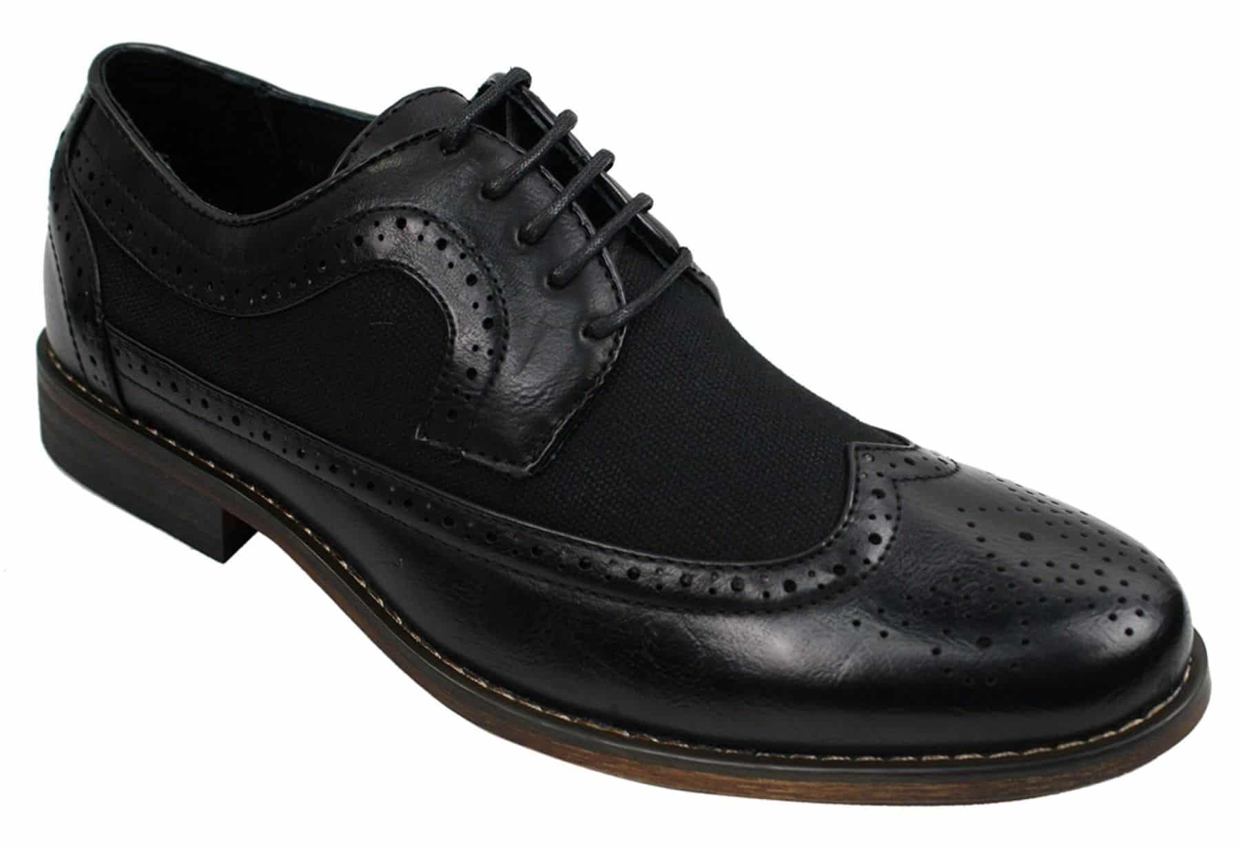 Herr Brogues Läderskor Italiensk Designer Smart Casual Brun Svart Marinblå Retro
