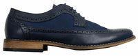 Herr Brogues Läderskor Italiensk Designer Smart Casual Brun Svart Marinblå Retro
