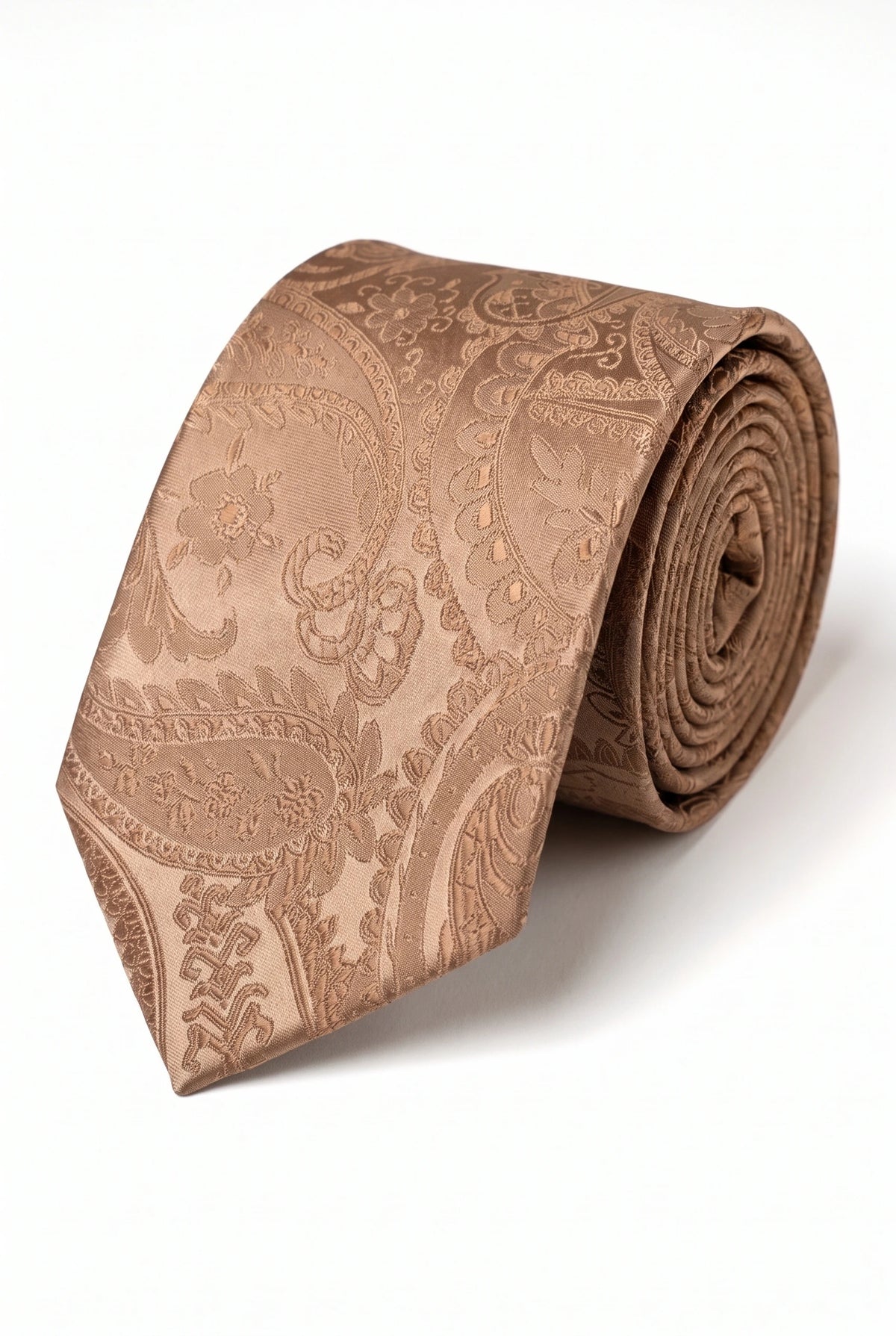 Presentset med bronsfärgad paisleyslips för män