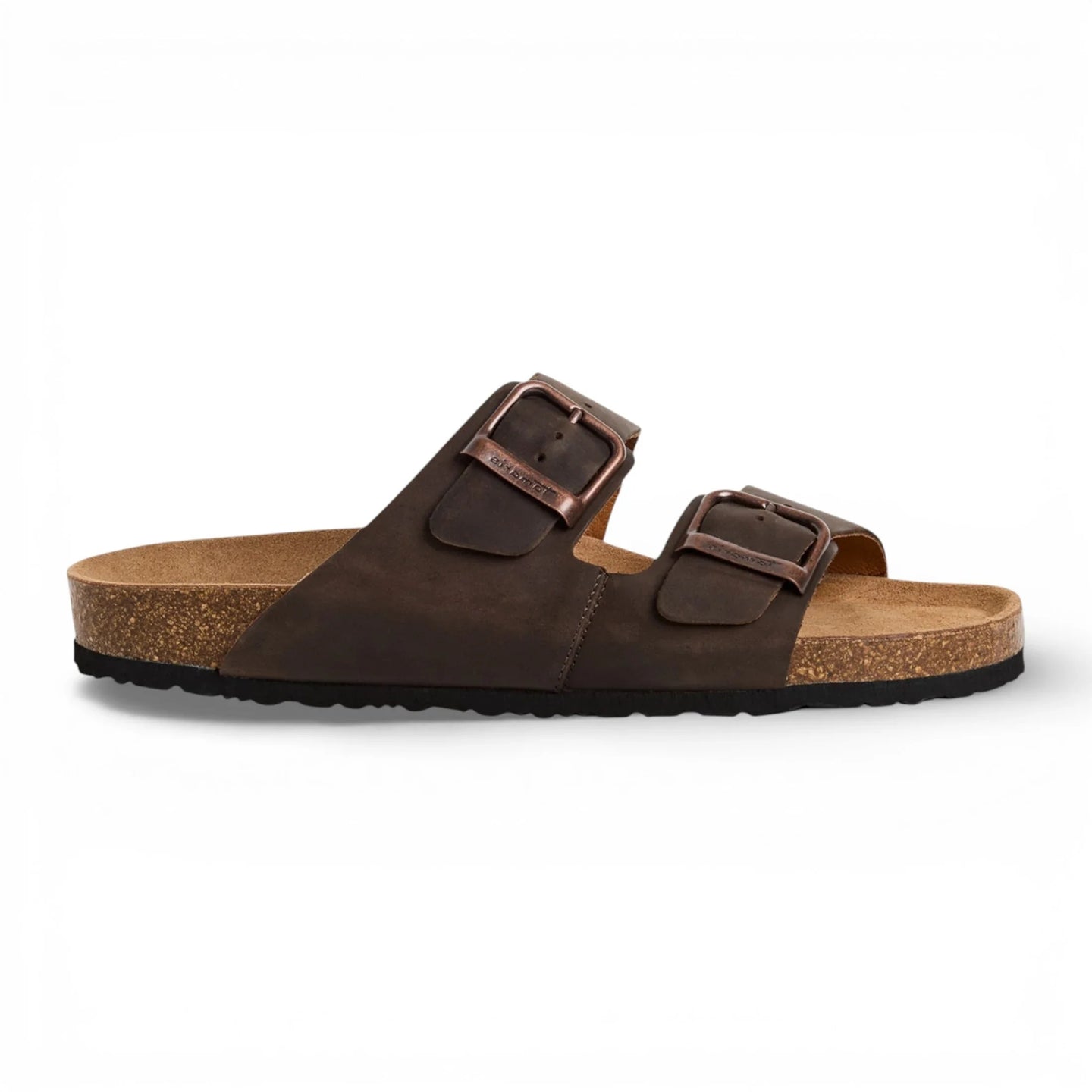 Bruna slip-on-sandaler i läder för män