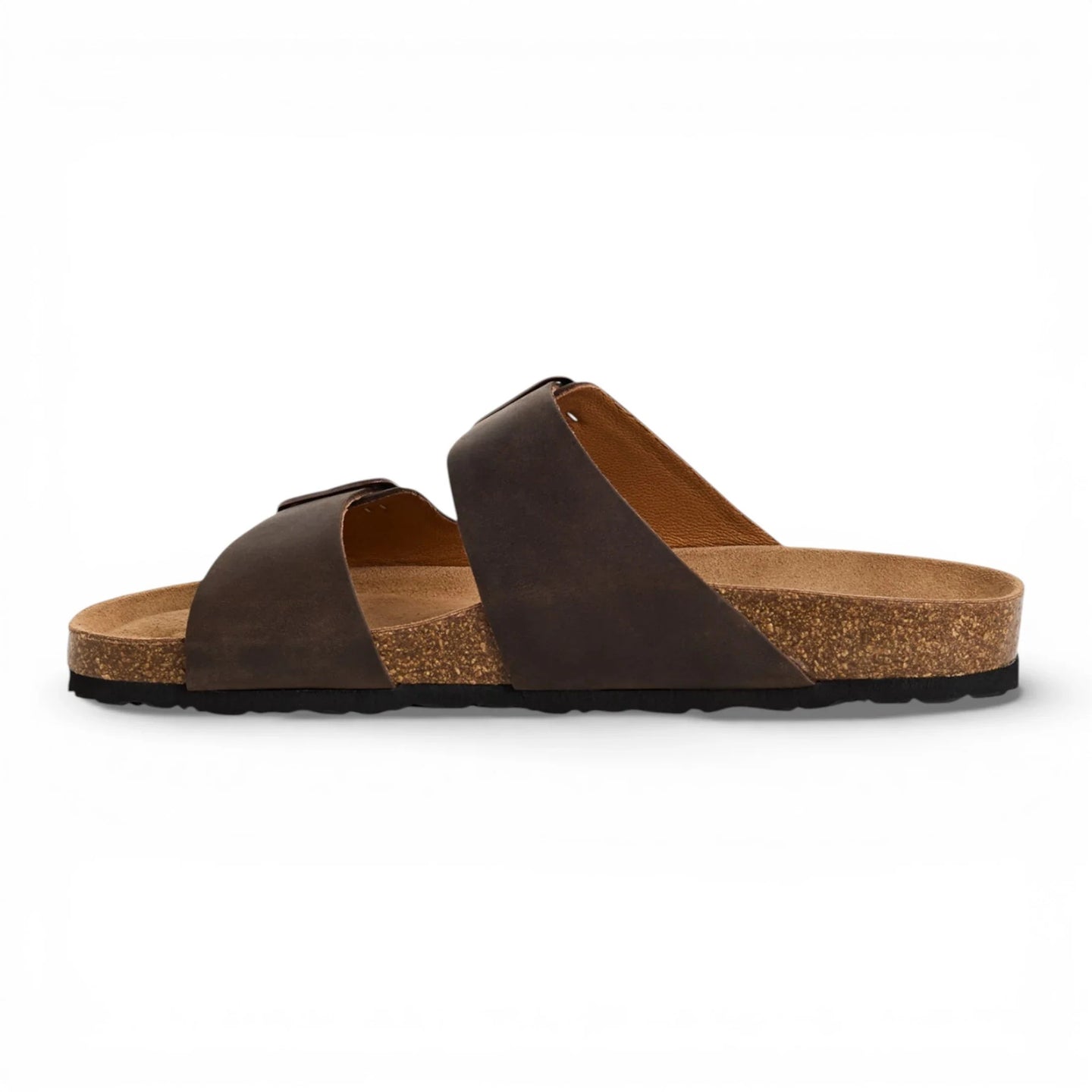 Bruna slip-on-sandaler i läder för män