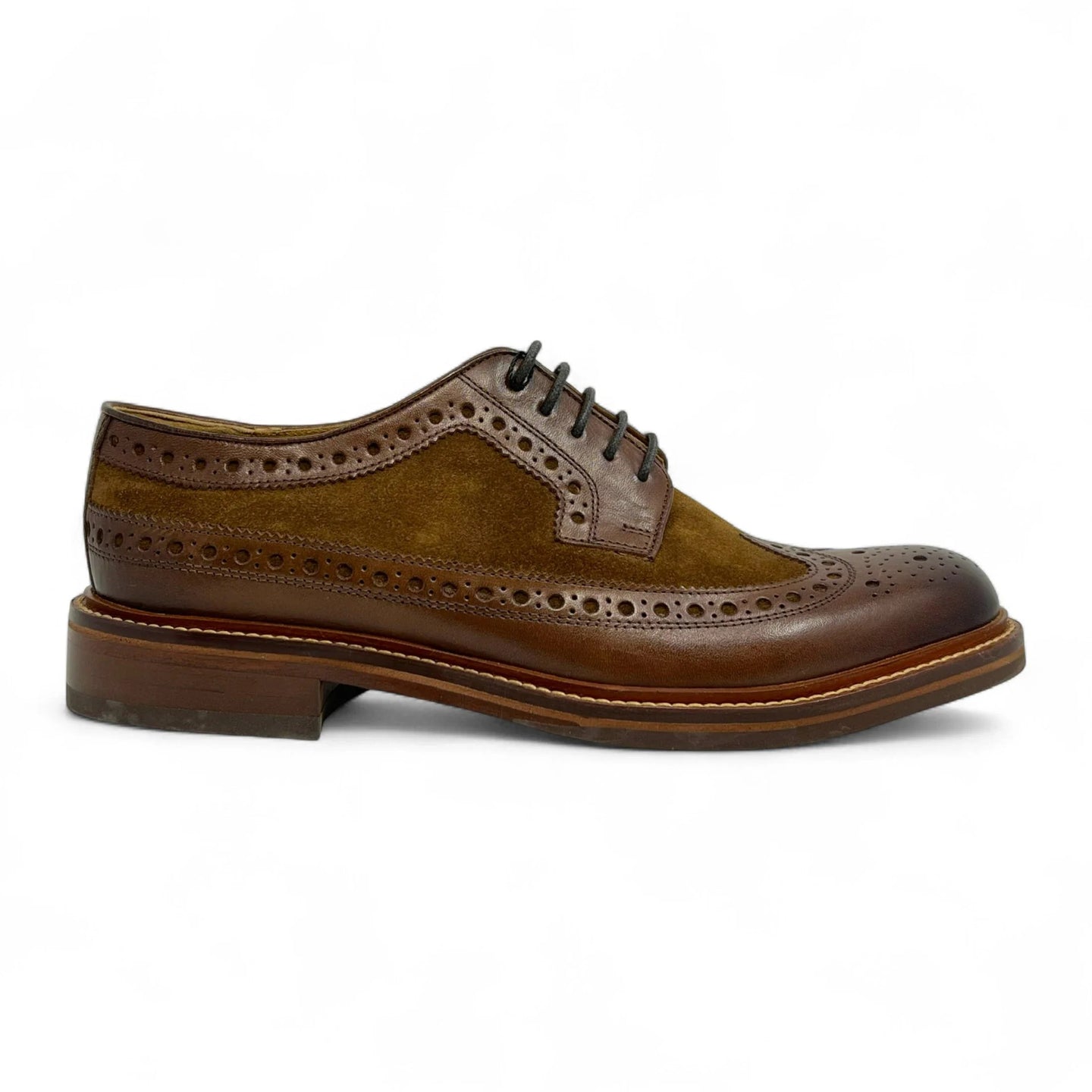 Herrskor i brunt mockaläder med brogues