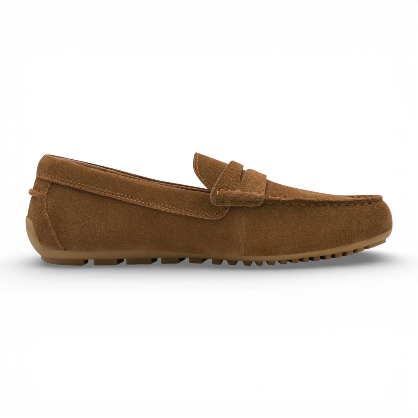 Bruna mocka-loafers för män