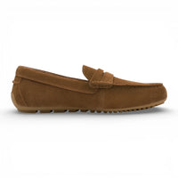 Bruna mocka-loafers för män