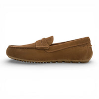 Bruna mocka-loafers för män