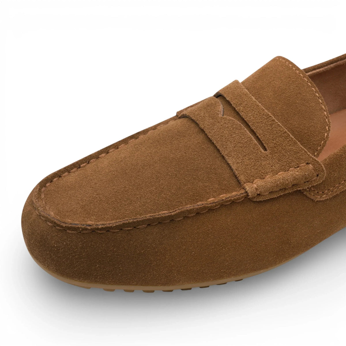 Bruna mocka-loafers för män