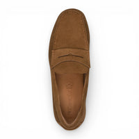 Bruna mocka-loafers för män