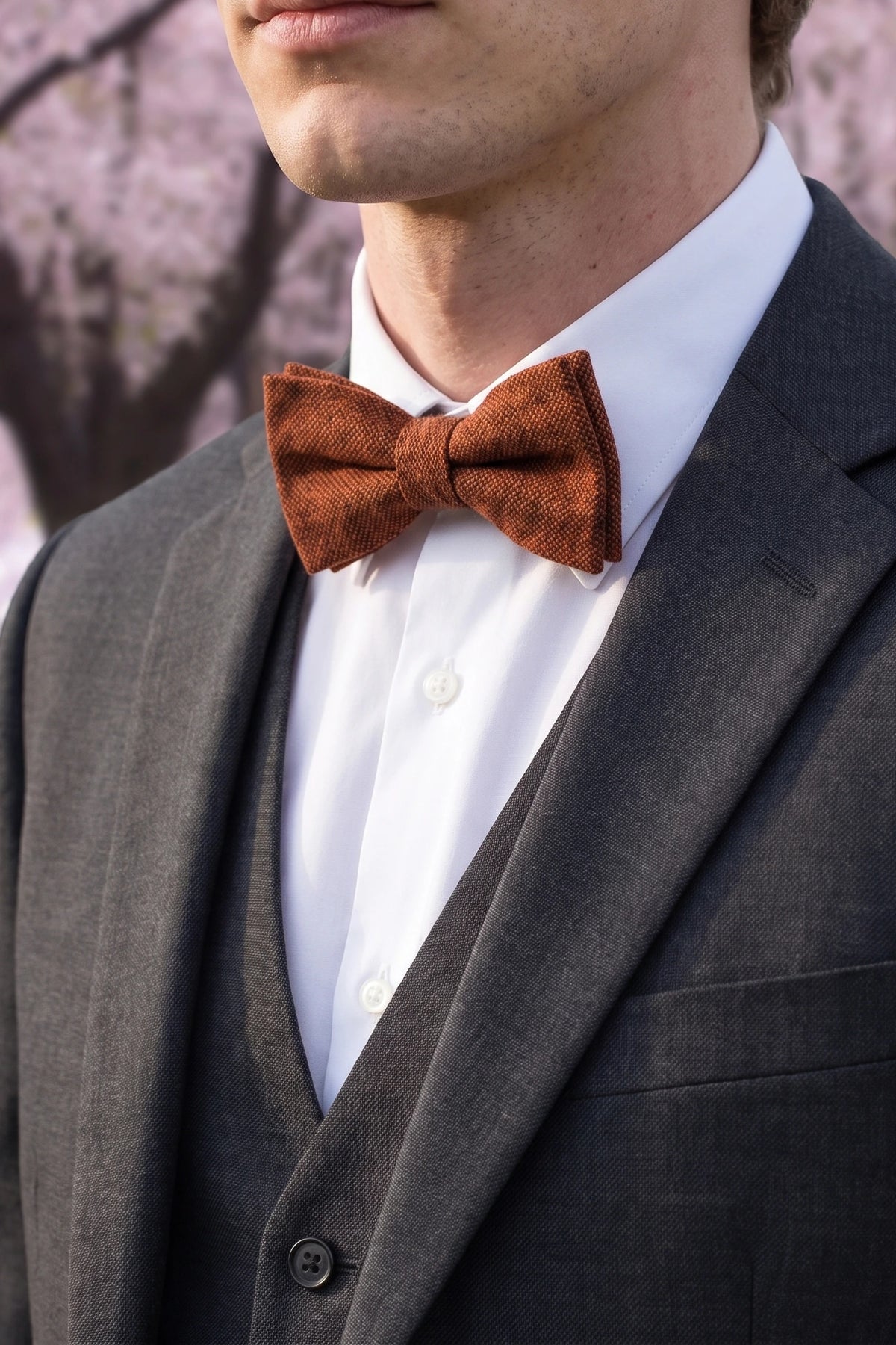 Herrfluga i brun tweed och ullblandning