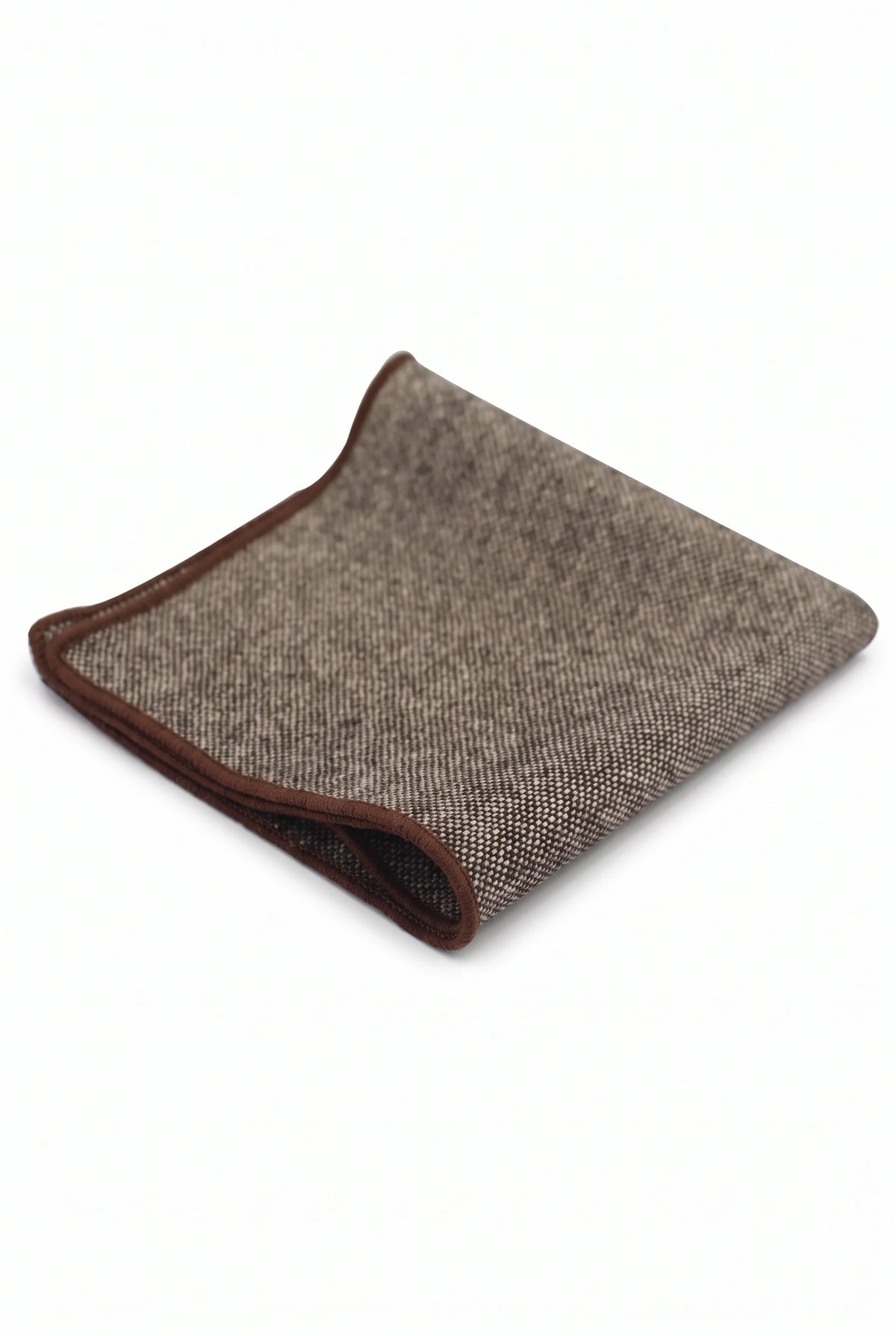 Herrnäsduk i brun tweed och ullblandning