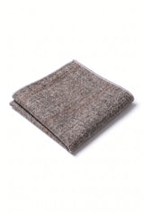 Herrnäsduk i brun tweed och ullblandning