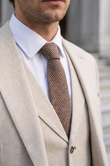 Herrslips i brun tweed i ullblandning