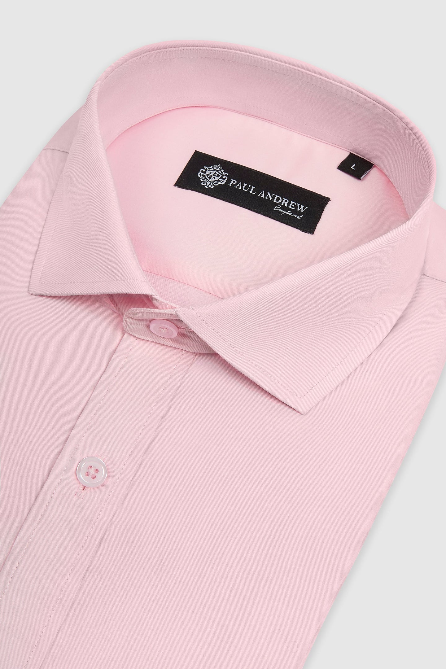 Herrskjorta med klassisk dubbelmanschett och cutaway-krage – rosa