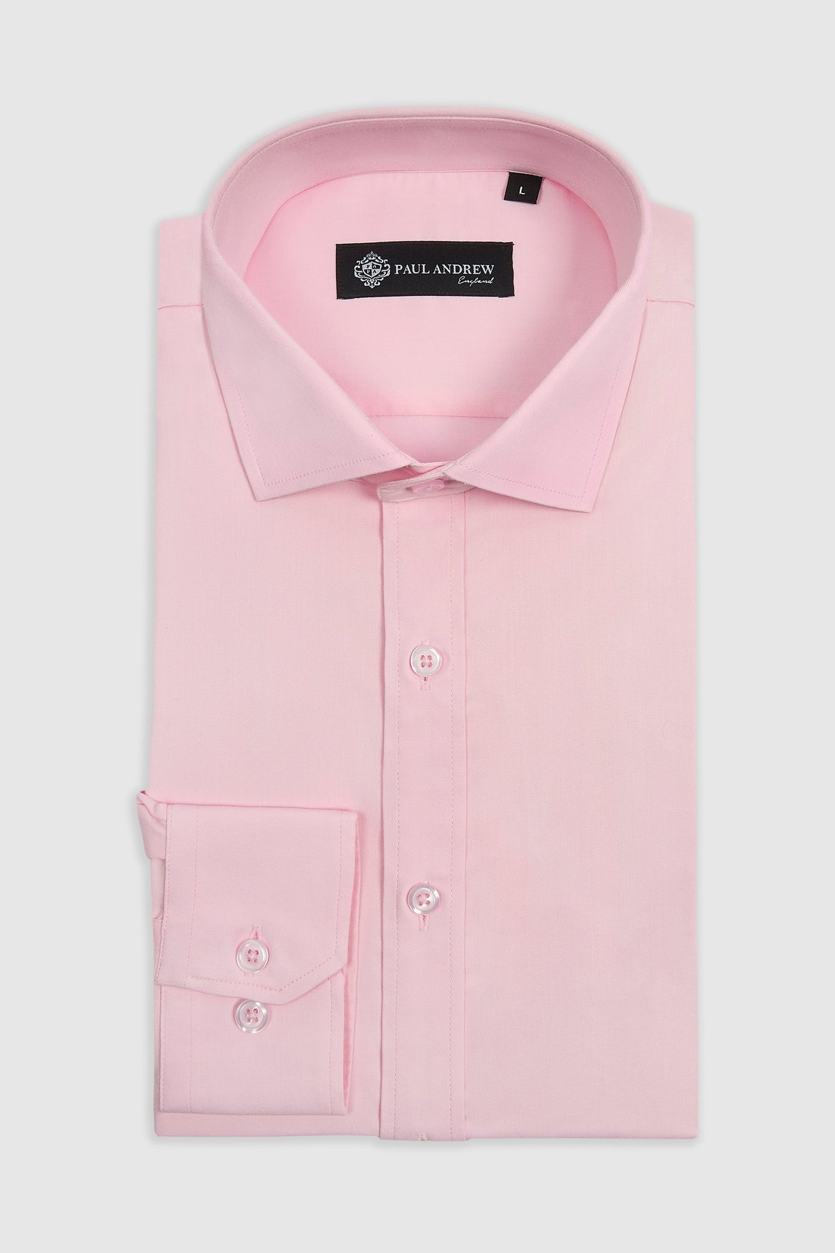 Herrskjorta med klassisk dubbelmanschett och cutaway-krage – rosa