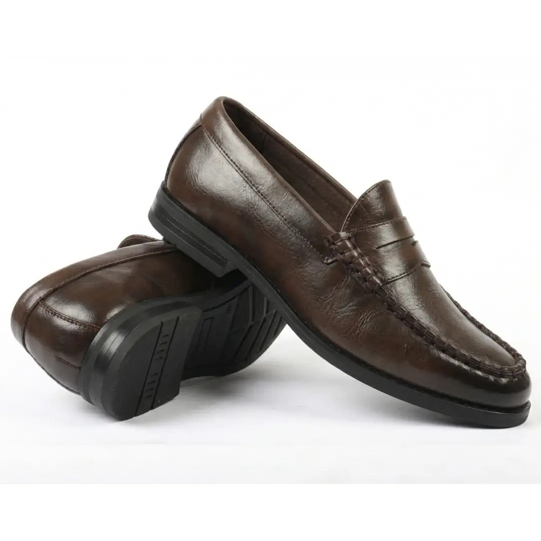 Klassiska Penny PU-läderloafers för män