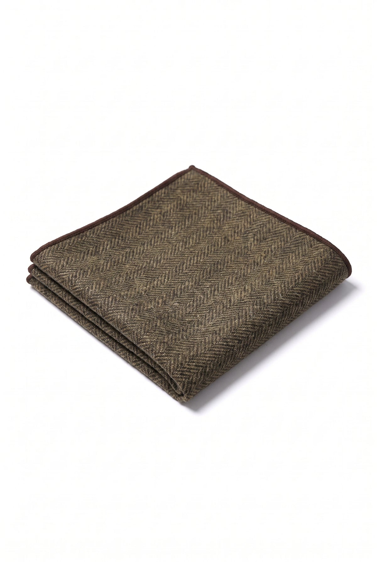 Herrnäsduk i mörkbrun tweed-ullblandning