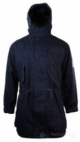 Herr Denim Överrock Huva Jeansjacka Fleecefodrad 3/4 Trench Duffeljacka