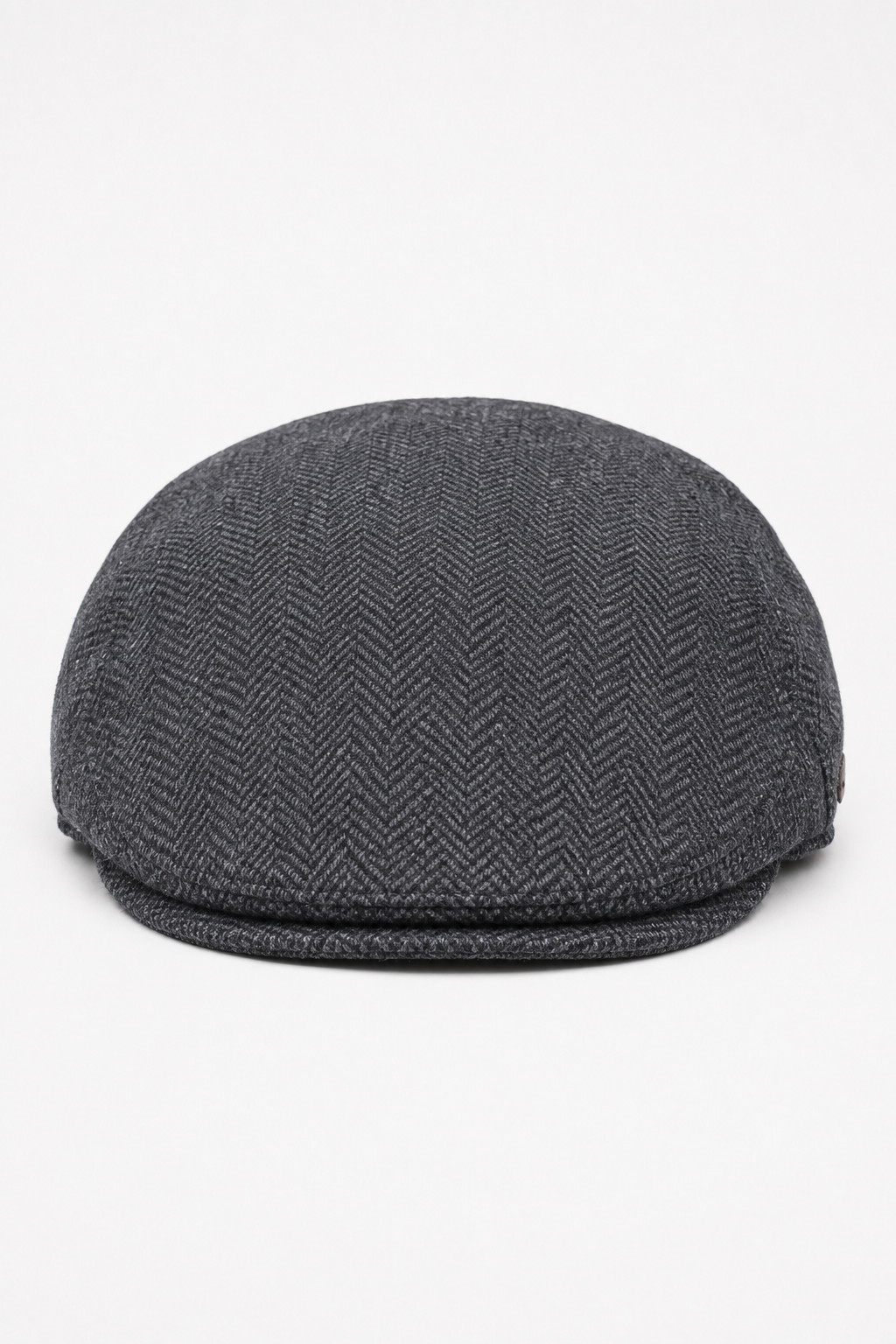 Herrkeps i ull, fiskbensmönstrad, antracitgrå, tweed, klassisk 1920-tals unisex, Del Boy