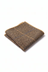 Herrnäsduk i guldfärgad tweed och ullblandning