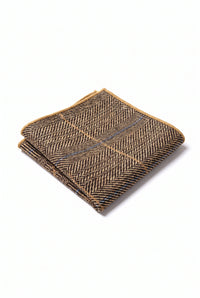 Herrnäsduk i guldfärgad tweed och ullblandning