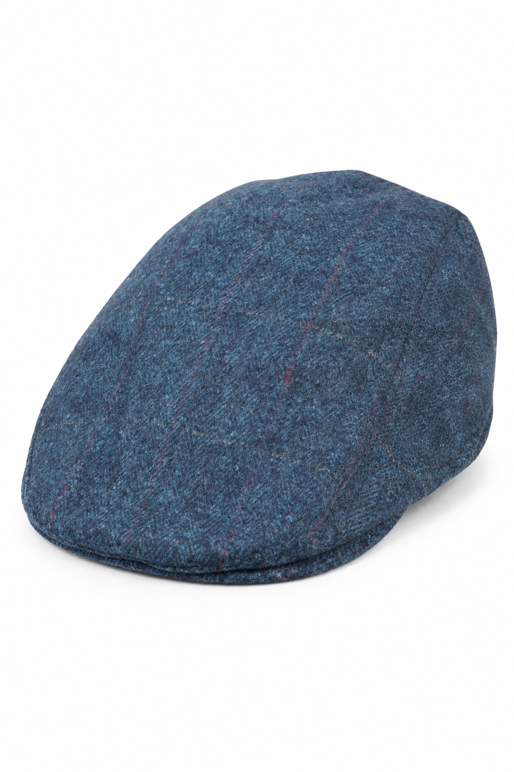 Herr Grandad Baker platt blå keps med 8 paneler i tweed vintage klassisk smart casual 1920-tal