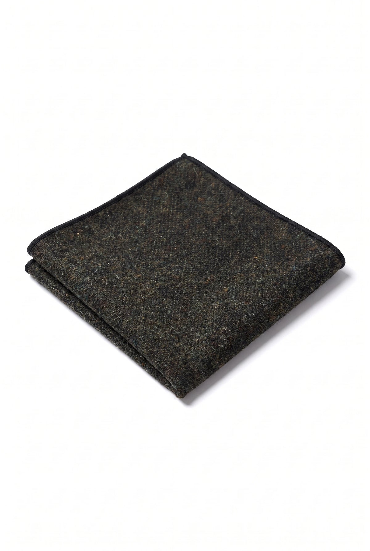 Herrnäsduk i grön tweed-ullblandning