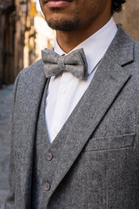 Herrfluga i grå tweed