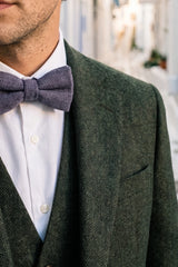 Herrfluga i grå tweed och ullblandning