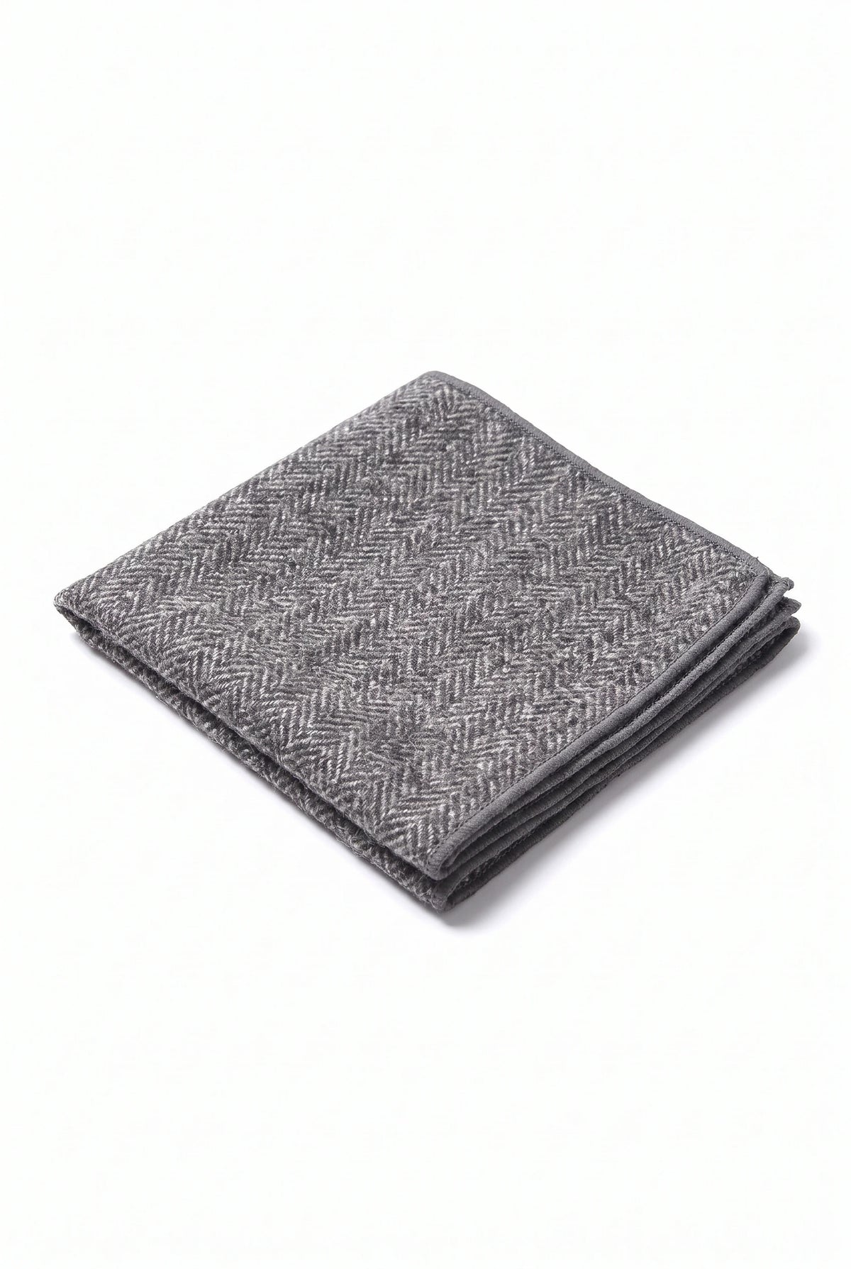 Herrnäsduk i grå tweed och ullblandning