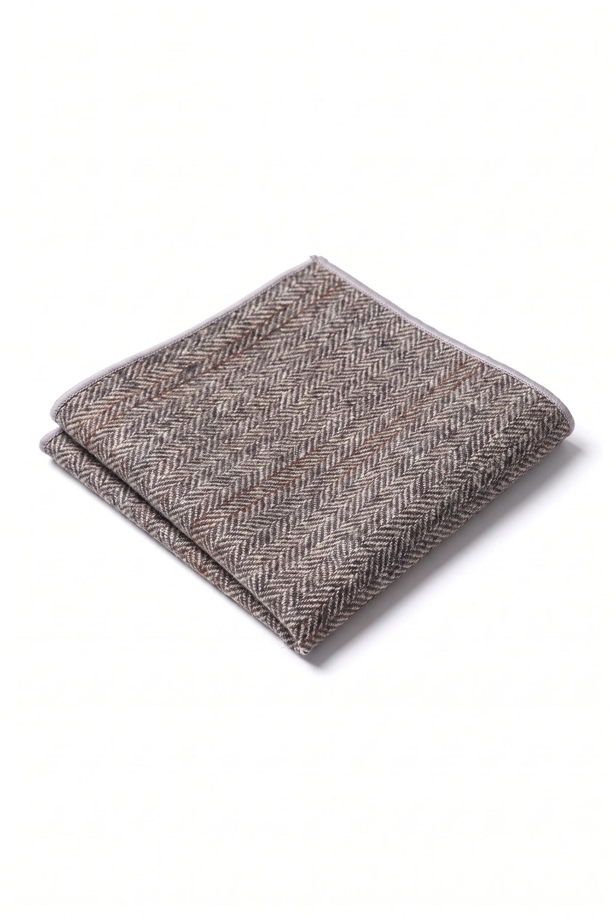 Herrnäsduk i grå tweed och ullblandning