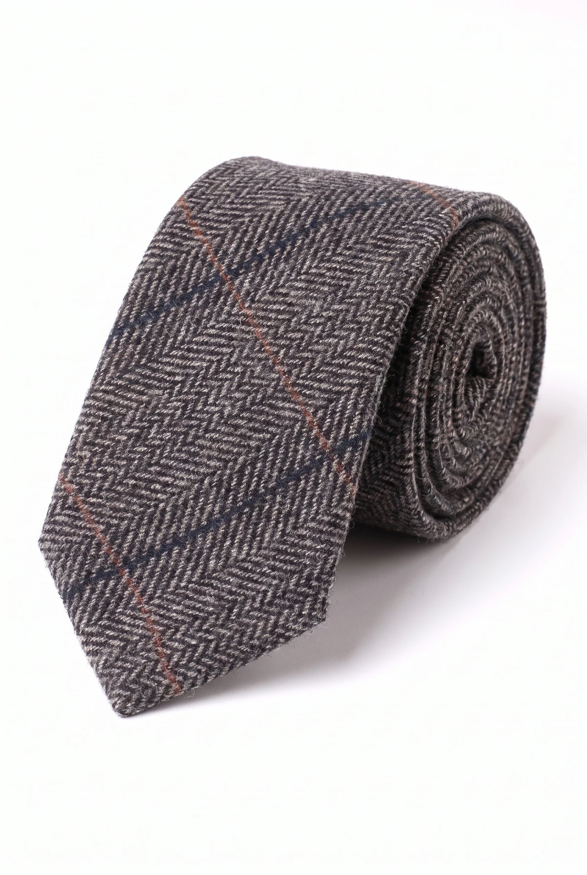 Herrslips i grå ullblandad tweed