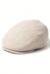Beige klassisk platt keps för män