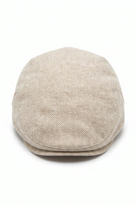 Beige klassisk platt keps för män