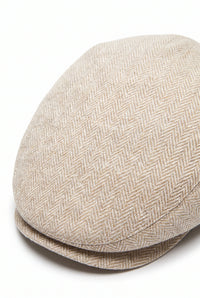 Beige klassisk platt keps för män