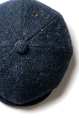 Herr Fiskbensmönstrad Blå Tweed 8 Panel Keps