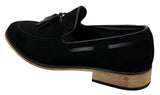 Herr Italienska Slip-On Körskor Loafers Tofs Mocka Läder Blå Svart Brun